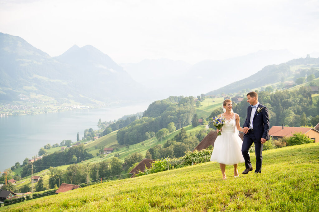 Hochzeit Mirjam&Christian Hochzeit auf dem Landenberg in Sarnen (Obwalden), Fotoshooting bei Ramersberg Kapelle.