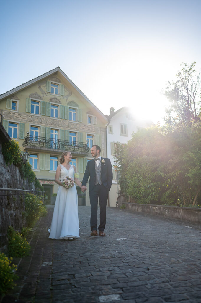 Hochzeit in der reformierten Kirche in Hergiswil Nidwalden Hochzeitsfeier im Engel in Stans