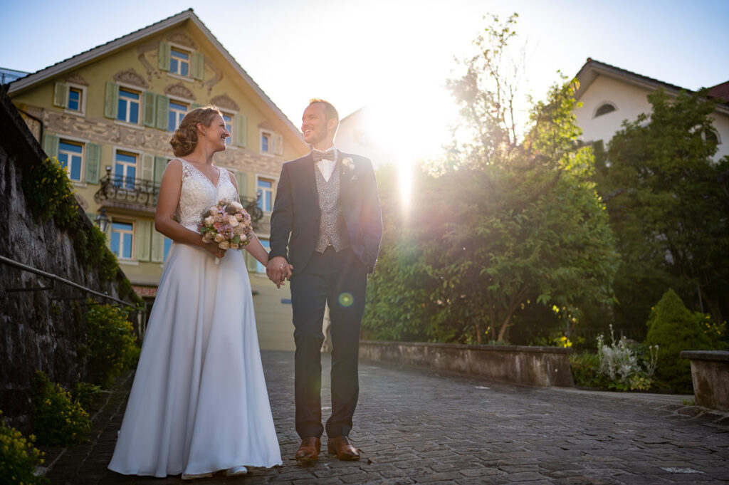 Hochzeit in der reformierten Kirche in Hergiswil Nidwalden Hochzeitsfeier im Engel in Stans
