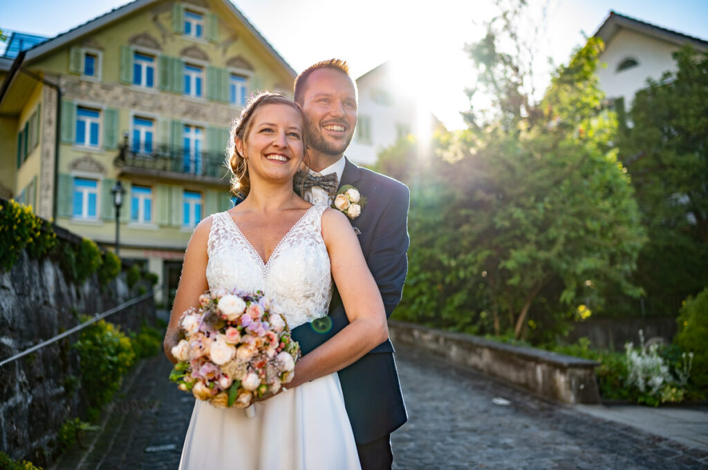 Hochzeit in der reformierten Kirche in Hergiswil Nidwalden Hochzeitsfeier im Engel in Stans