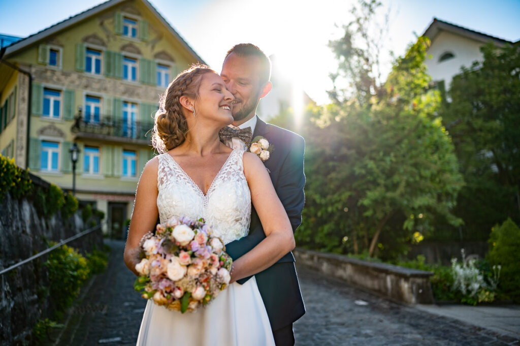 Hochzeit in der reformierten Kirche in Hergiswil Nidwalden Hochzeitsfeier im Engel in Stans