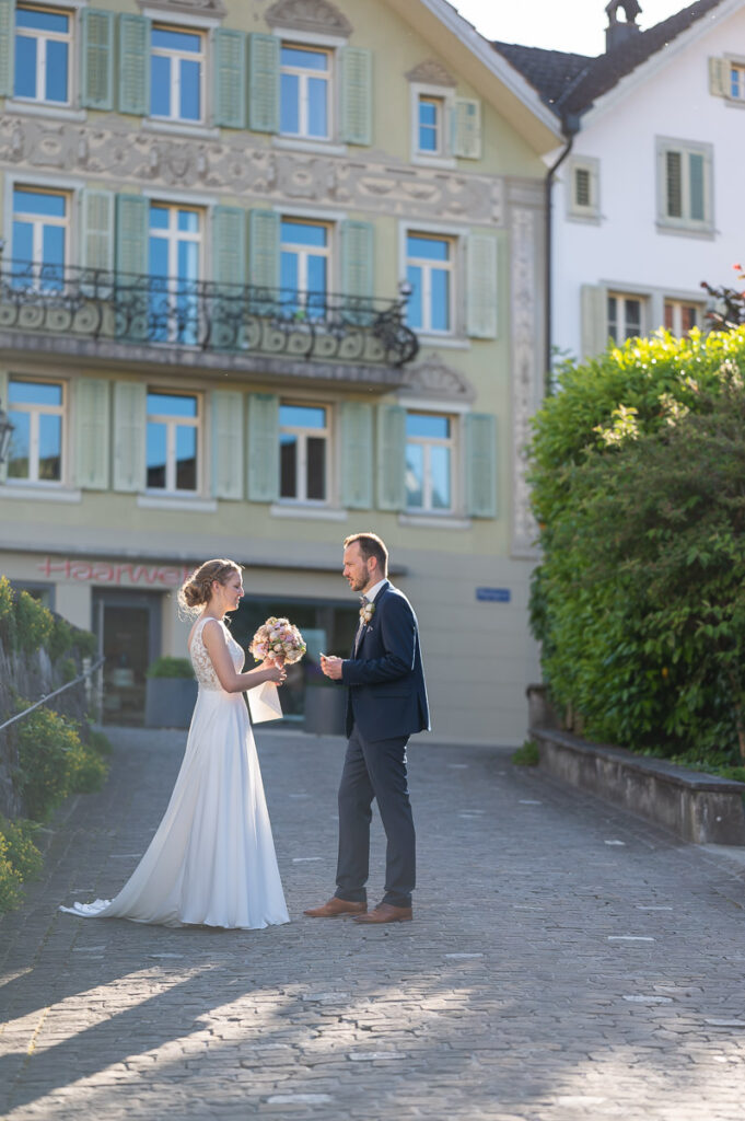 Hochzeit in der reformierten Kirche in Hergiswil Nidwalden Hochzeitsfeier im Engel in Stans